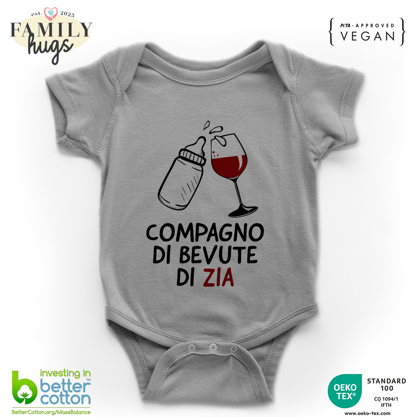 body neonato - compagno di bevute di zia