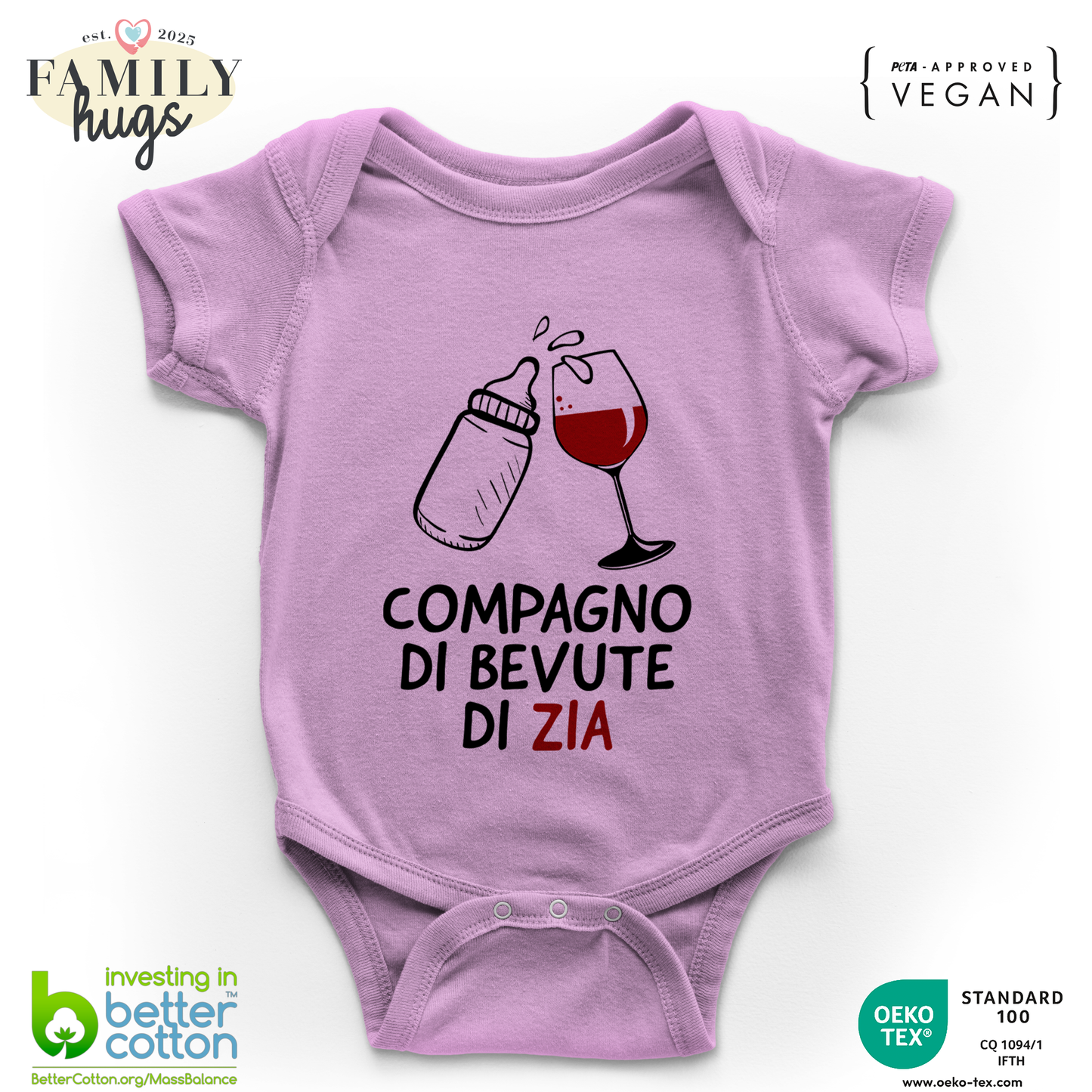 body neonato - compagno di bevute di zia