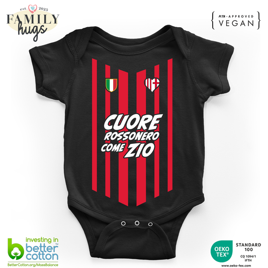 body neonato -cuore rossonero come zio