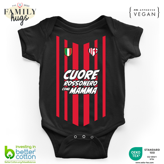 body neonato -cuore rossonero come mamma