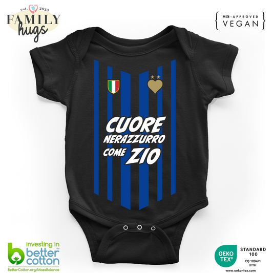 body neonato -cuore neroazzurro come zio