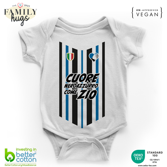 body neonato -cuore neroazzurro come zio dea