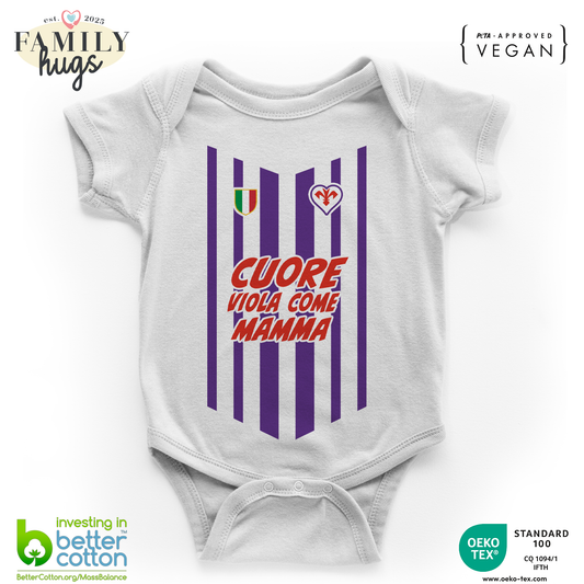 body neonato -cuore viola come mamma