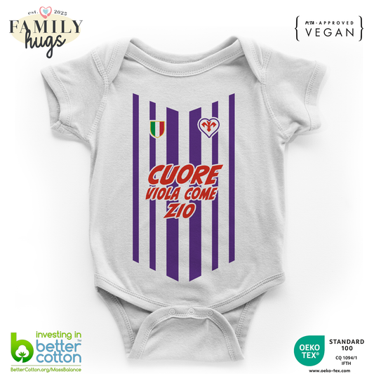 body neonato -cuore viola come zio