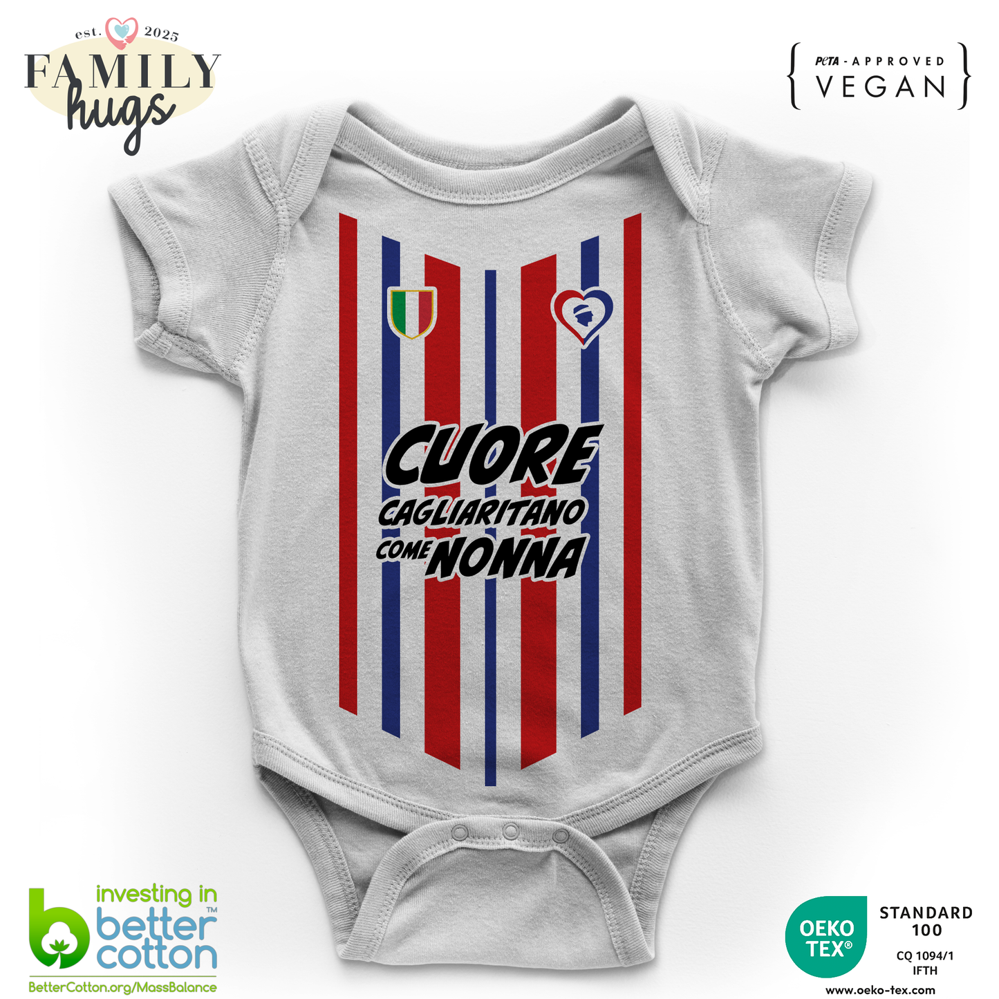 body neonato -cuore cagliaritano come nonna