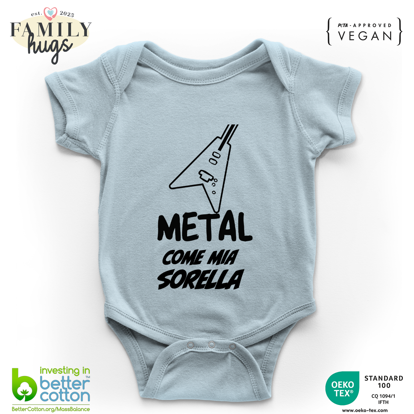 body neonato -metal come mia sorella