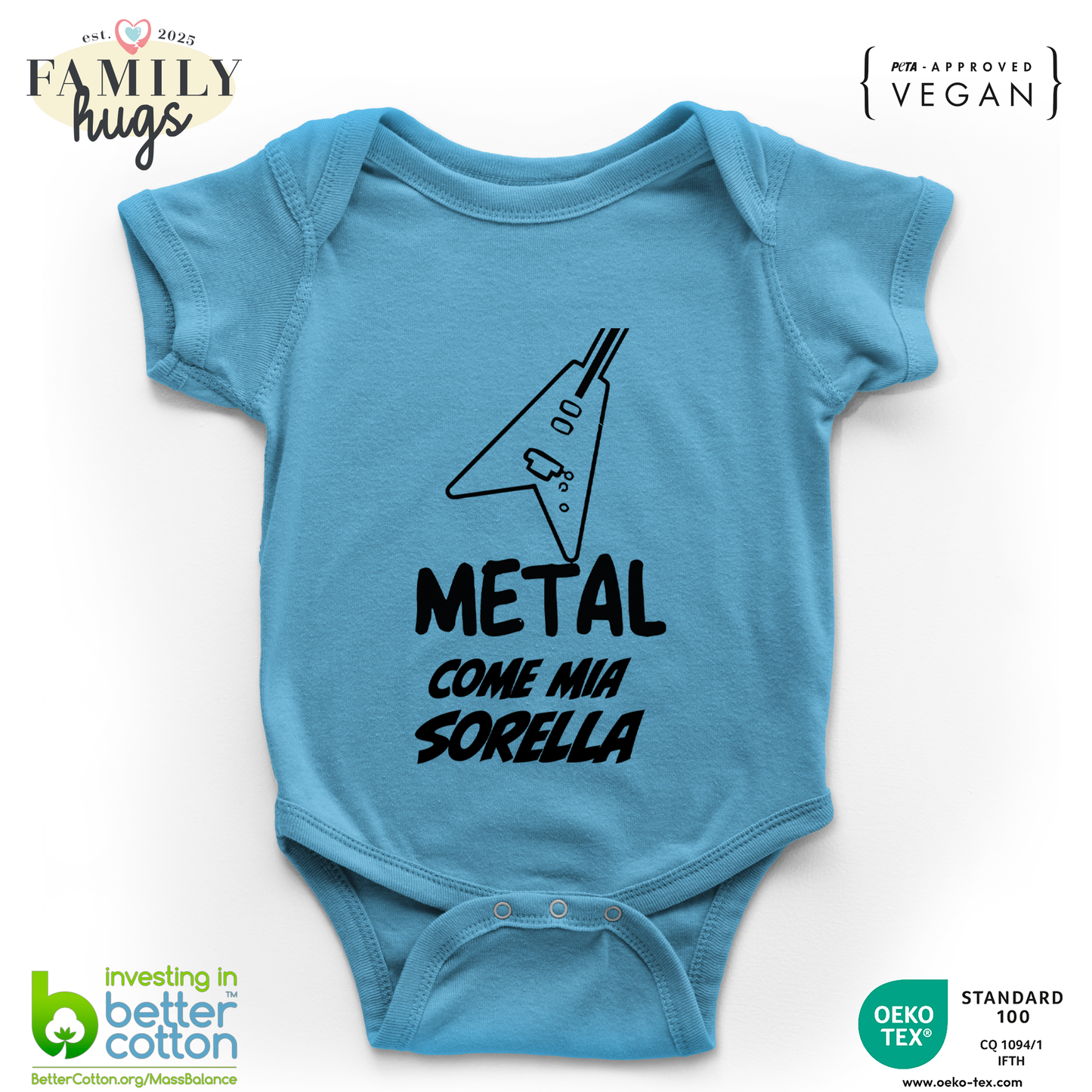 body neonato -metal come mia sorella