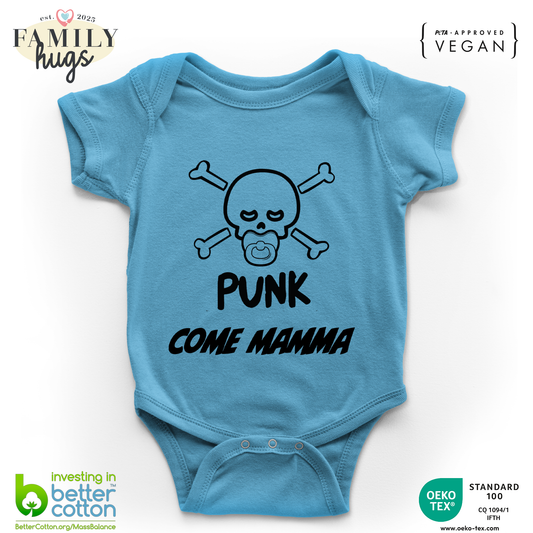 body neonato -punk baby scheletro come mamma