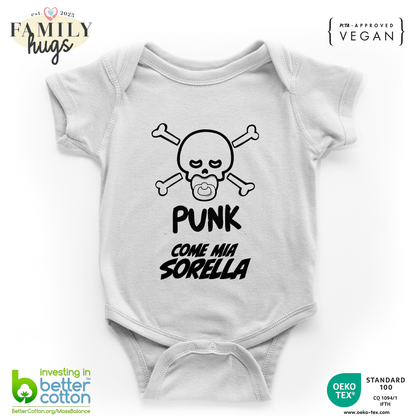 body neonato -punk baby scheletro come mia sorella