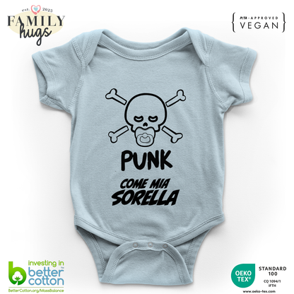 body neonato -punk baby scheletro come mia sorella