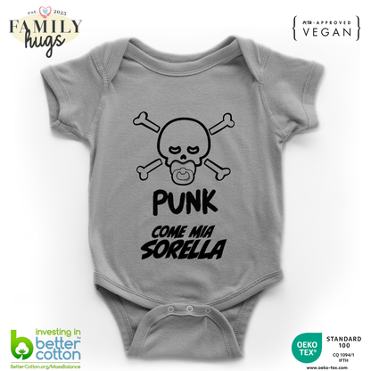 body neonato -punk baby scheletro come mia sorella