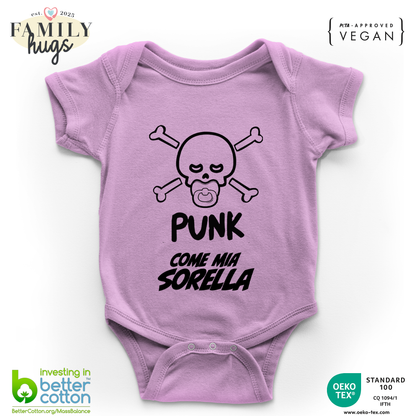 body neonato -punk baby scheletro come mia sorella