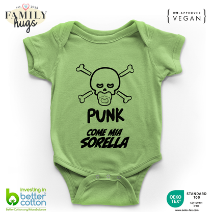 body neonato -punk baby scheletro come mia sorella