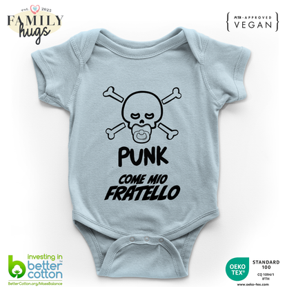 body neonato -punk baby scheletro come mio fratello