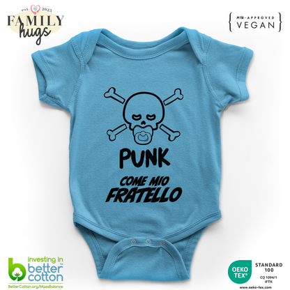 body neonato -punk baby scheletro come mio fratello