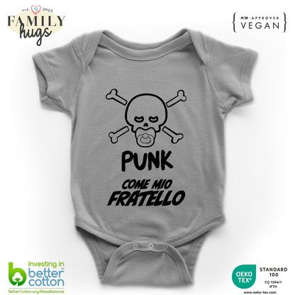 body neonato -punk baby scheletro come mio fratello