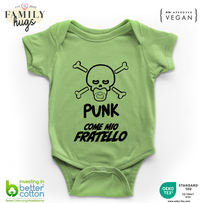 body neonato -punk baby scheletro come mio fratello