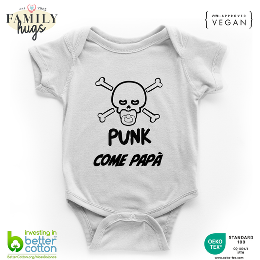 body neonato -punk baby scheletro come mio padre