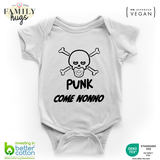 body neonato -punk baby scheletro come nonno