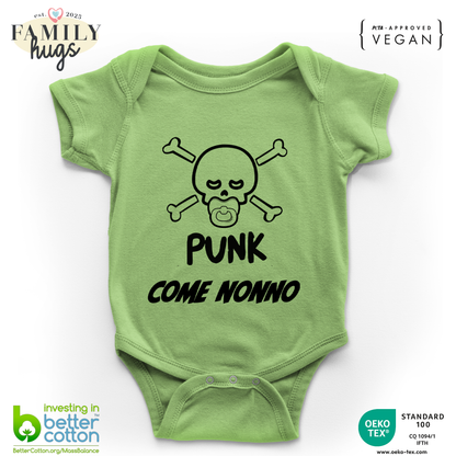 body neonato -punk baby scheletro come nonno