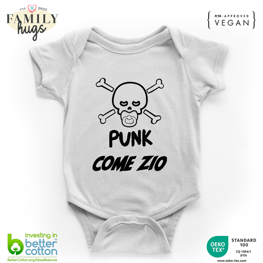 body neonato -punk baby scheletro come zio