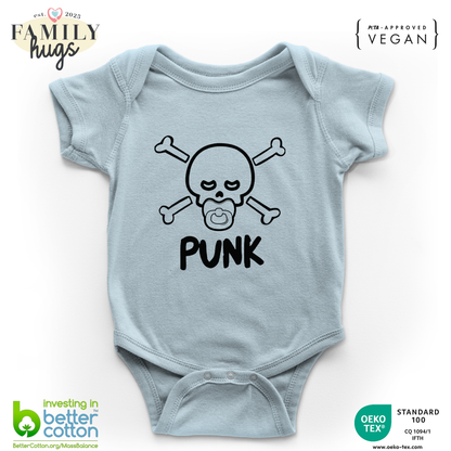 body neonato -punk baby scheletro con ciuccio