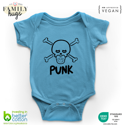 body neonato -punk baby scheletro con ciuccio