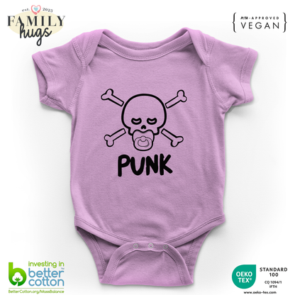 body neonato -punk baby scheletro con ciuccio