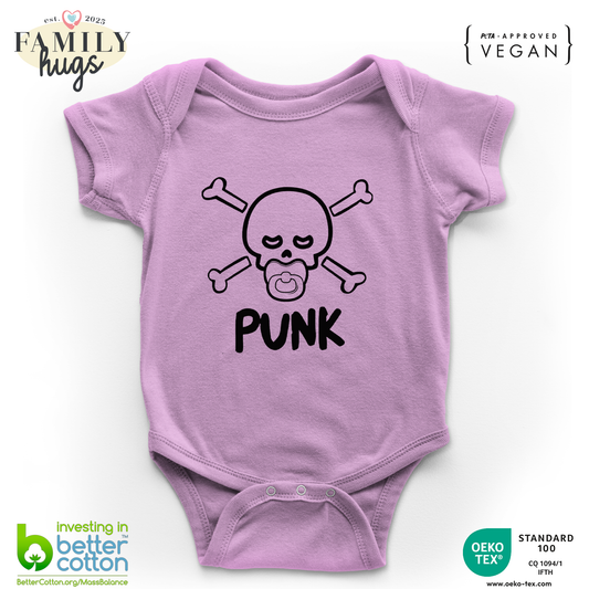 body neonato -punk baby scheletro con ciuccio
