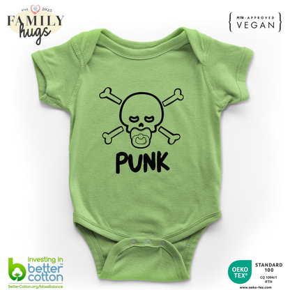 body neonato -punk baby scheletro con ciuccio