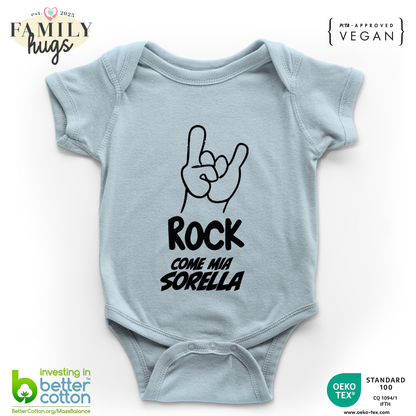 body neonato -rock corna come mia sorella