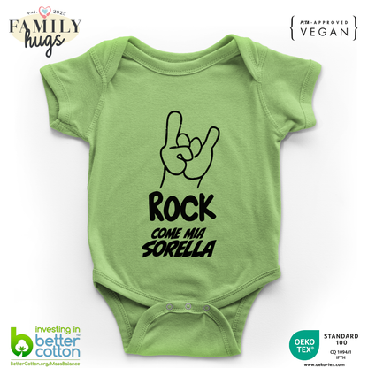 body neonato -rock corna come mia sorella
