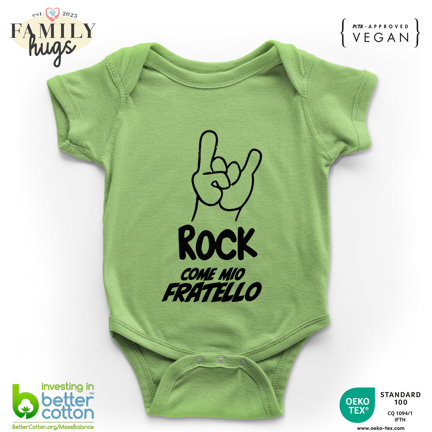 body neonato -rock corna come mio fratello