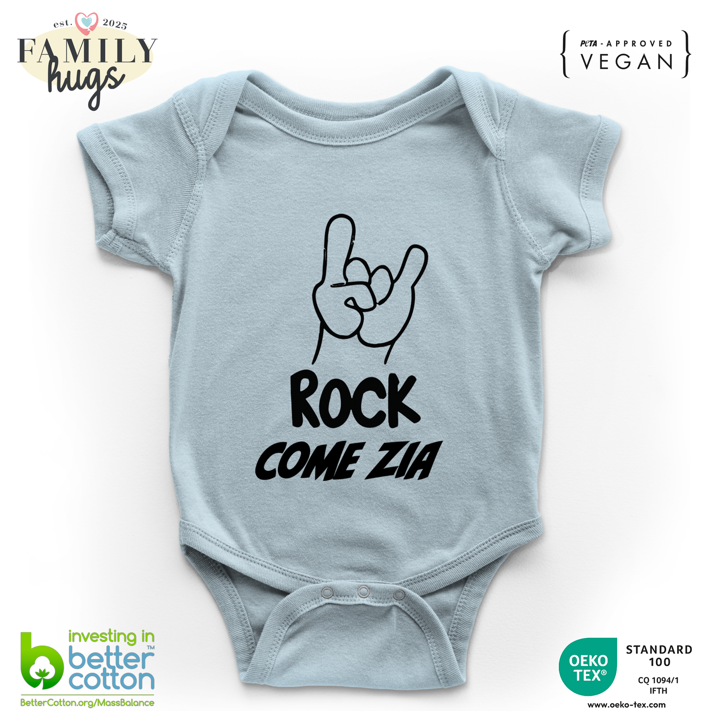 body neonato -rock corna come zia