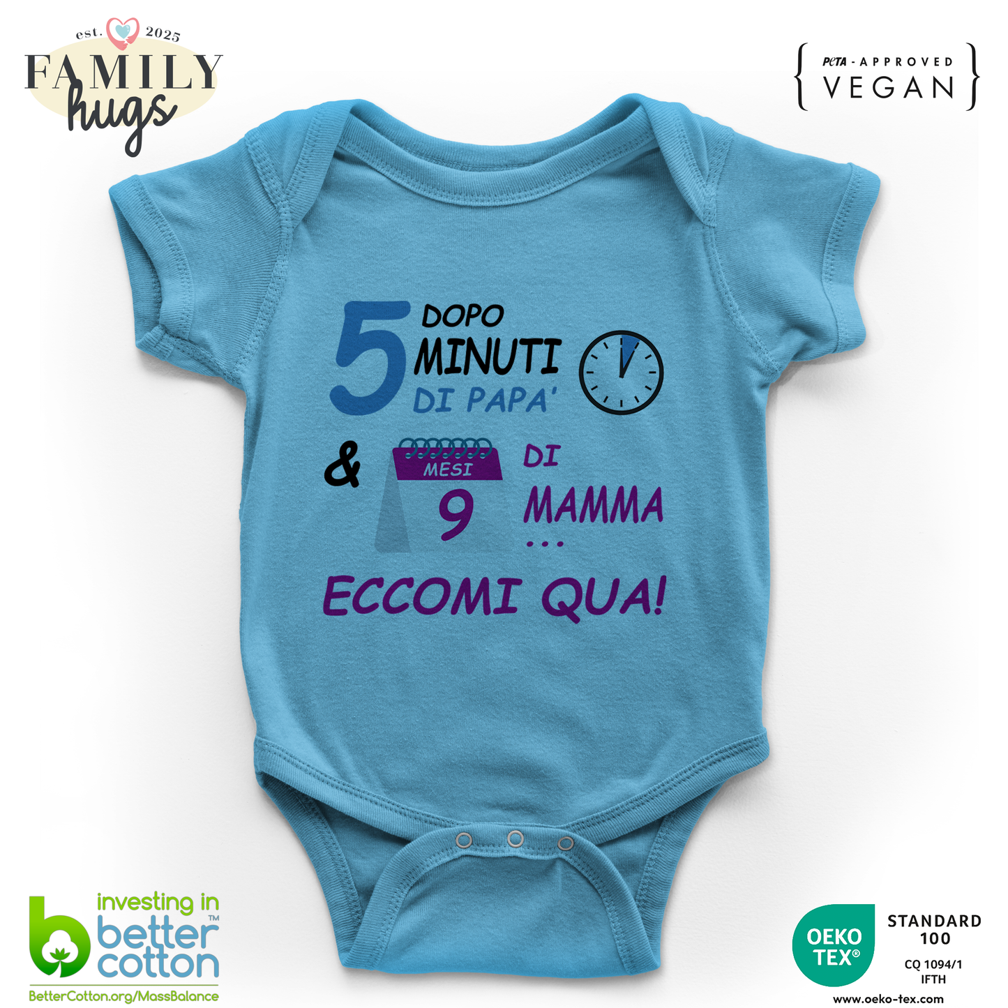 body neonato -dopo 5 m di papa e 9 mesi di mamma eccomi qua