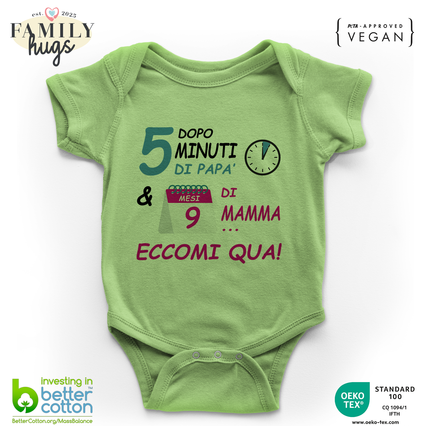 body neonato -dopo 5 m di papa e 9 mesi di mamma eccomi qua