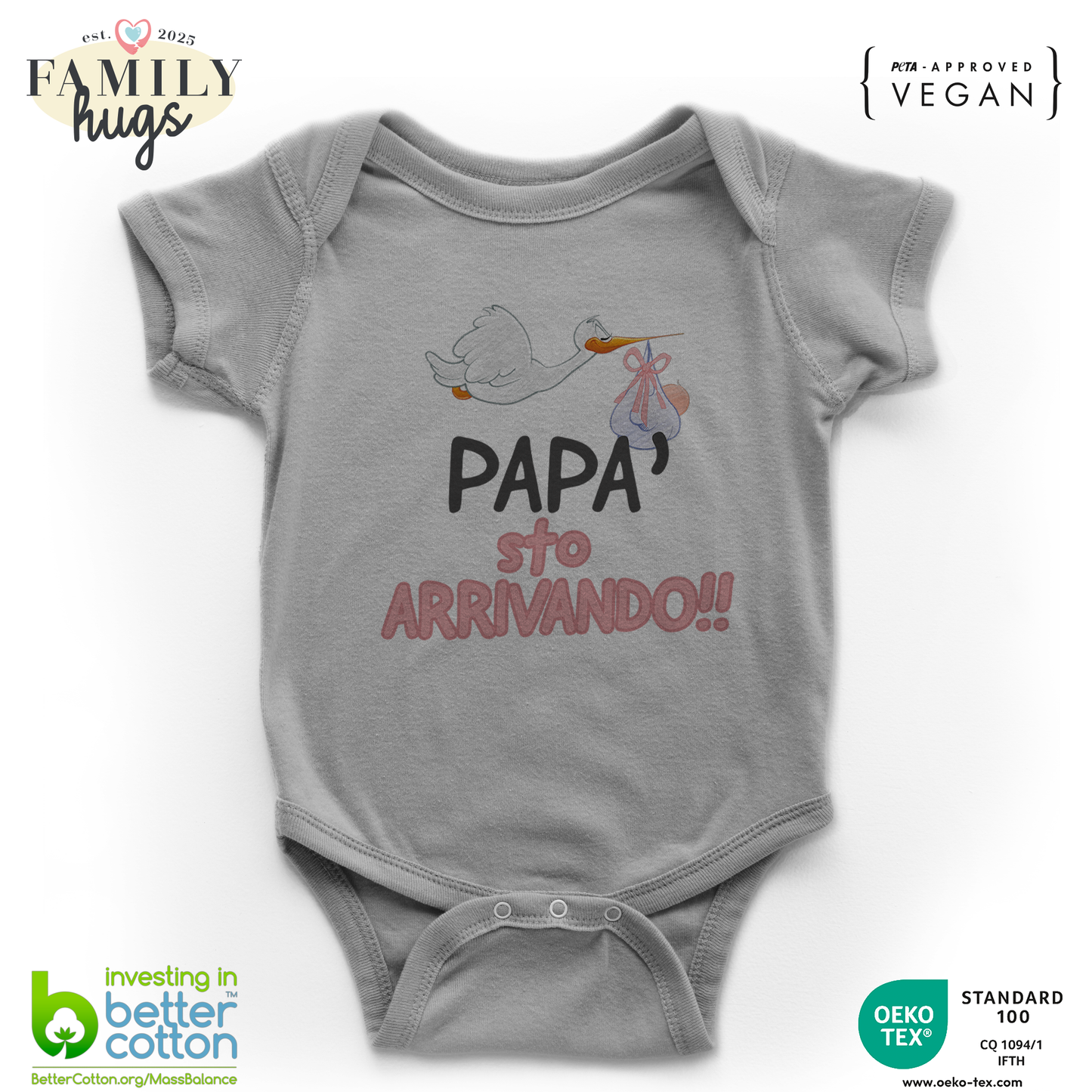 body neonato - papa sto arrivando bambina