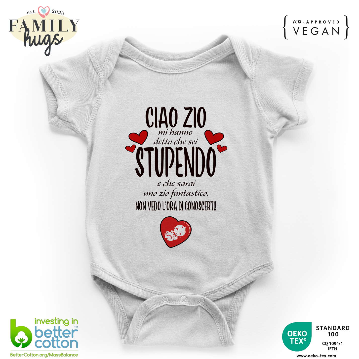 body neonato - ciao zio mi ha detto che sei stupendo e che sarai uno zio fantastico non vedo l ora di conoscerti