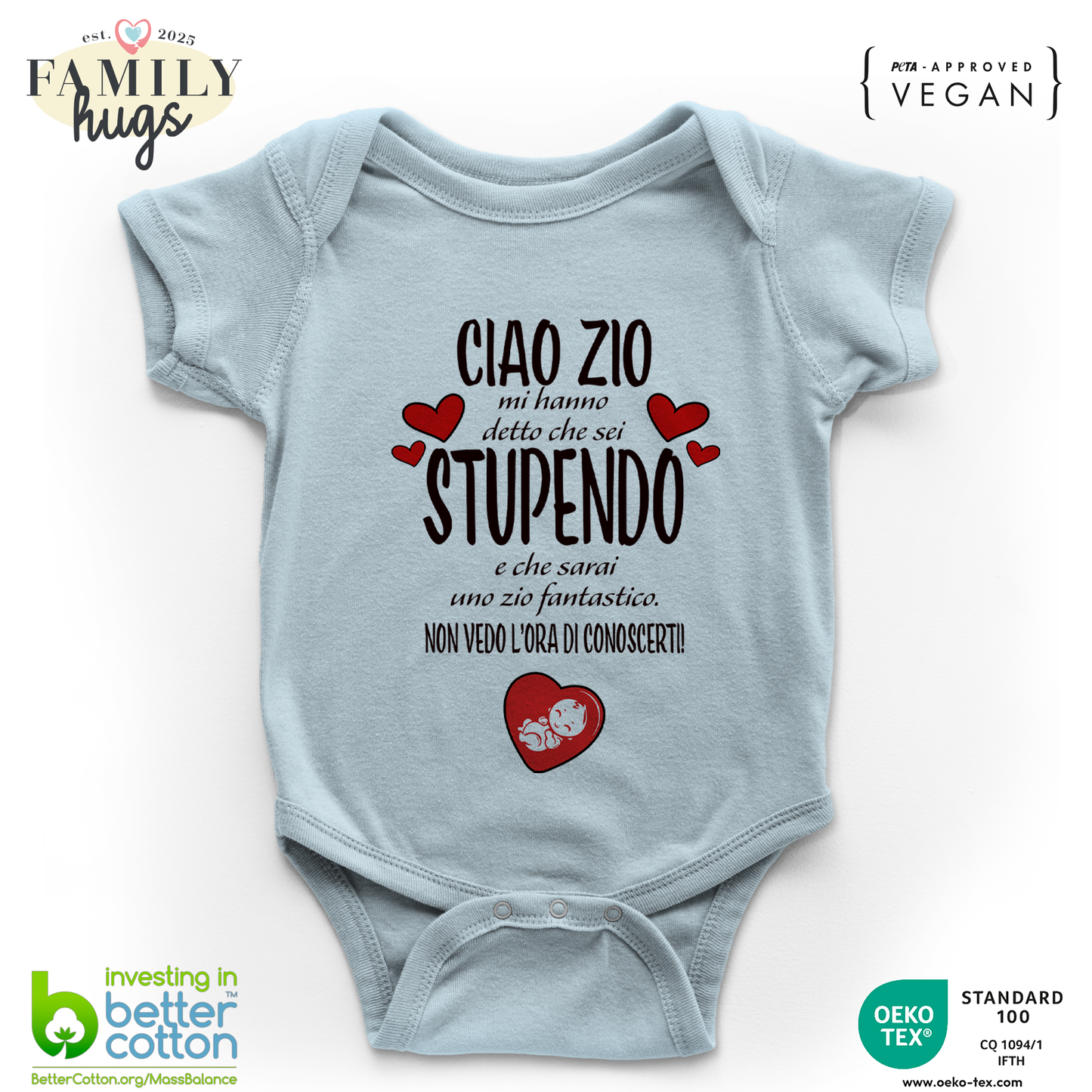 body neonato - ciao zio mi ha detto che sei stupendo e che sarai uno zio fantastico non vedo l ora di conoscerti