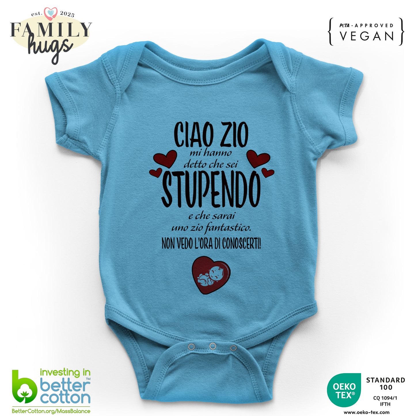 body neonato - ciao zio mi ha detto che sei stupendo e che sarai uno zio fantastico non vedo l ora di conoscerti