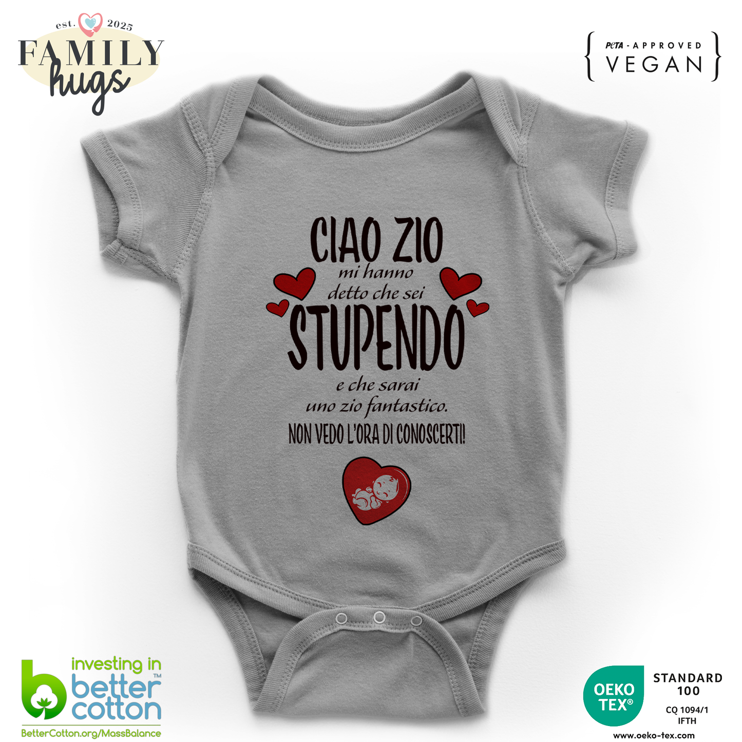 body neonato - ciao zio mi ha detto che sei stupendo e che sarai uno zio fantastico non vedo l ora di conoscerti