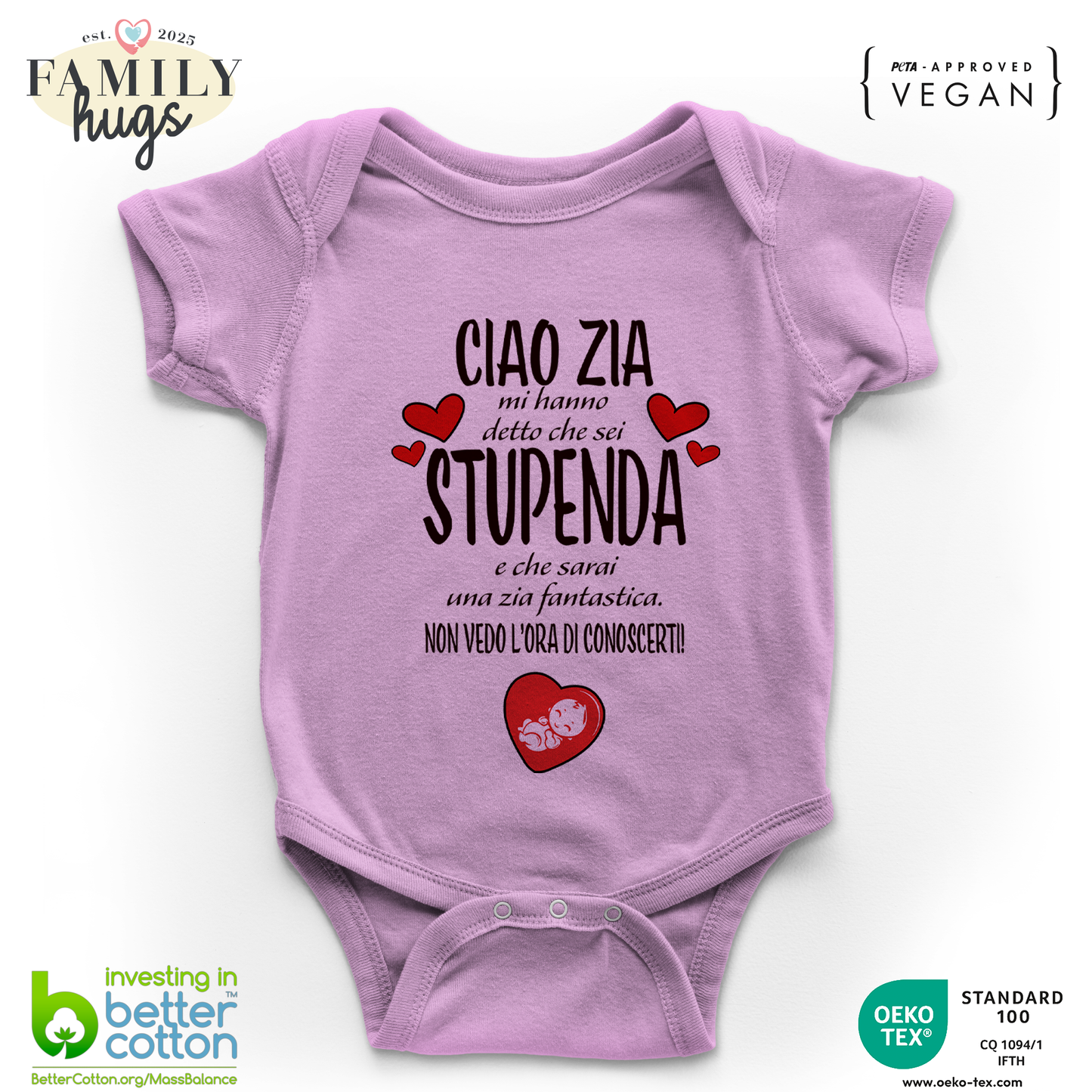 body neonato - ciao zia mi ha detto che sei stupenda e che sarai una zia fantastica non vedo l ora di conoscerti