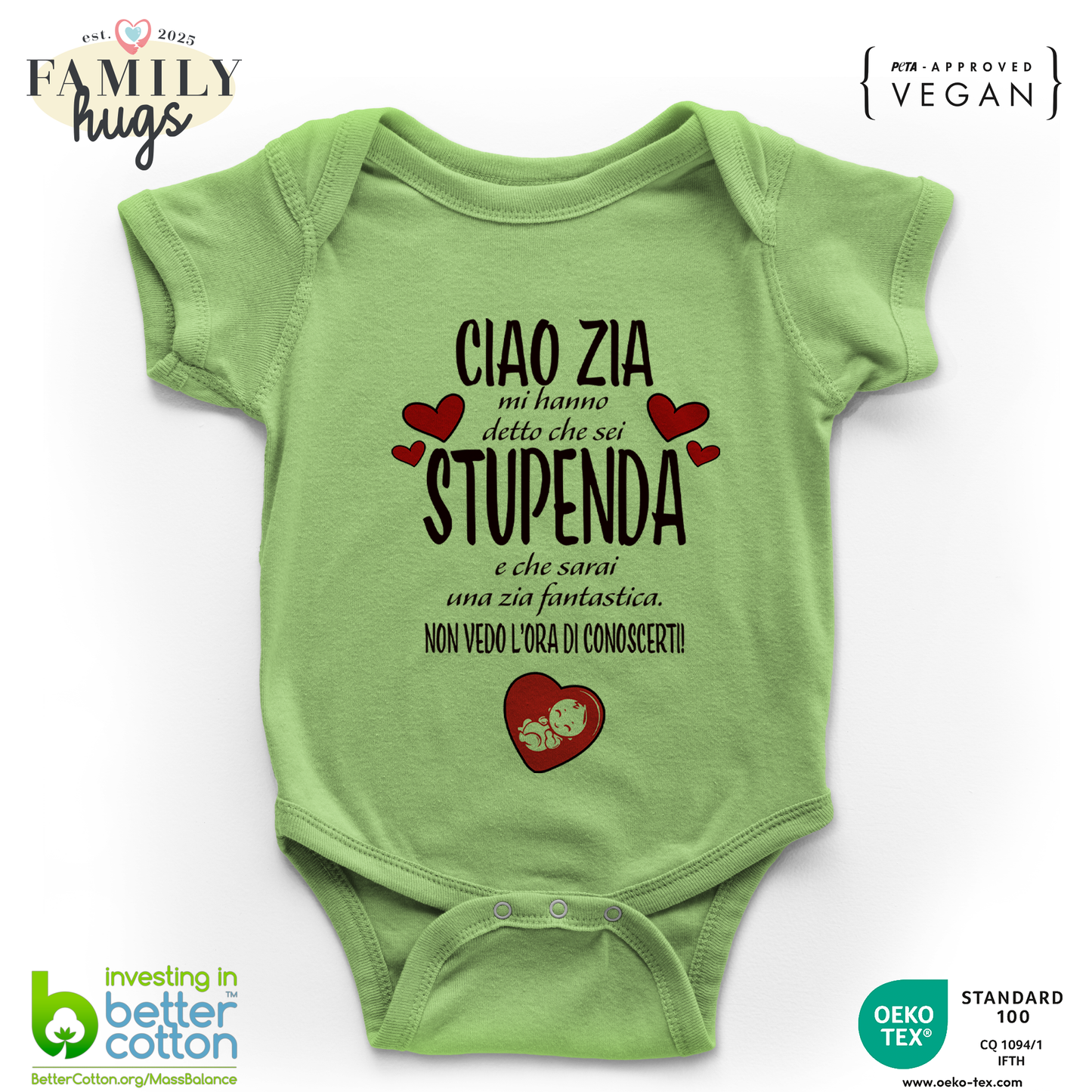 body neonato - ciao zia mi ha detto che sei stupenda e che sarai una zia fantastica non vedo l ora di conoscerti
