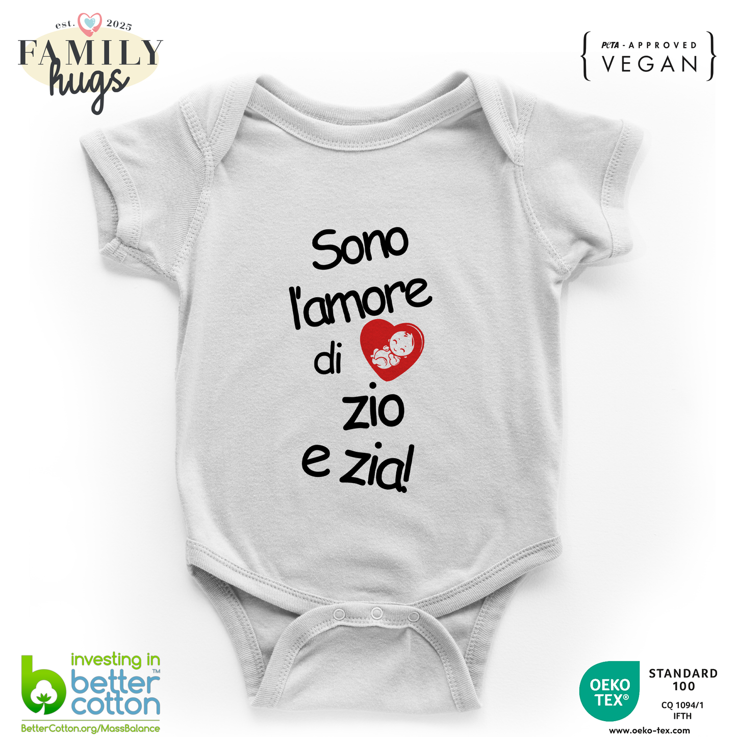 body neonato -solo l amore di zio e zia