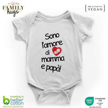 body neonato -solo l amore di mamma e papa