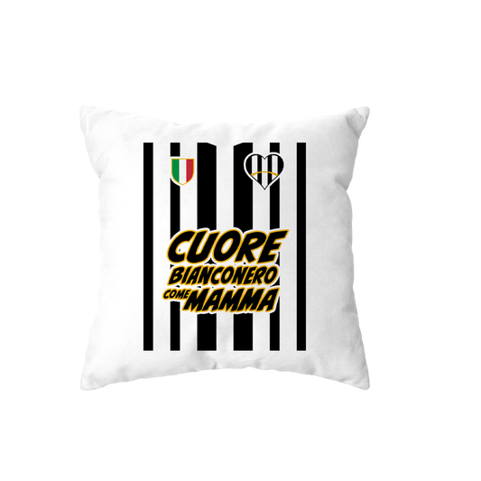cuscino -cuore bianconero come mamma