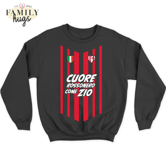 felpa bambino -cuore rossonero come zio