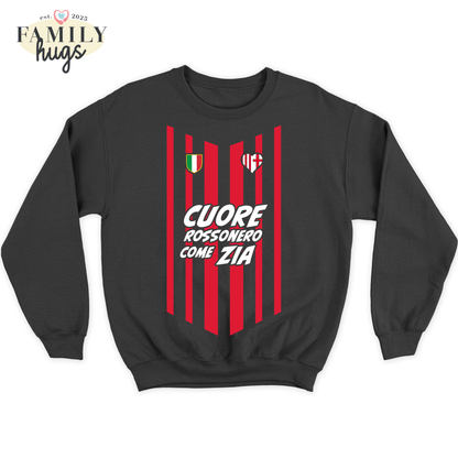 felpa bambino -cuore rossonero come zia
