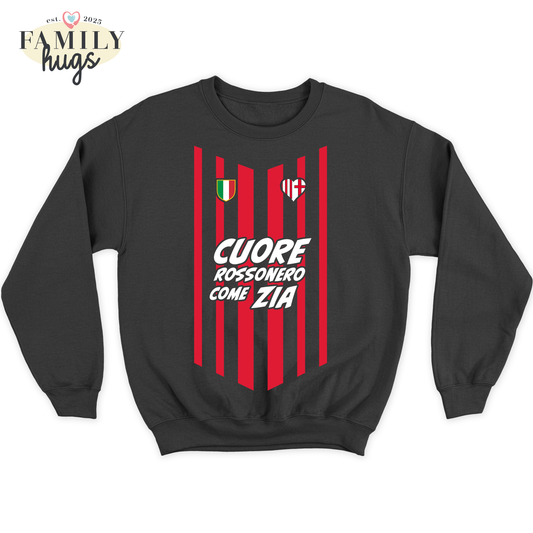 felpa bambino -cuore rossonero come zia