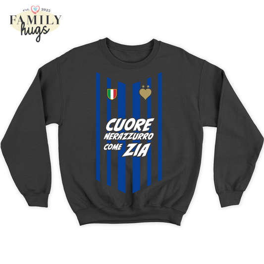 felpa bambino -cuore neroazzurro come zia